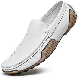 Men’s Loafers Casual Shoes Slip On Premium Genuine Leather White