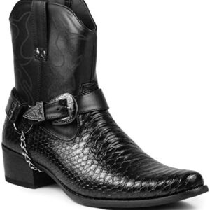 Men's Belt Buckle Chain Strap Western Cowboy Boots