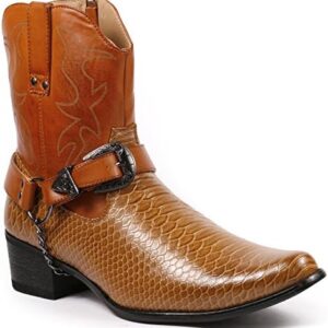 Men's Belt Buckle Chain Strap Western Cowboy Boots