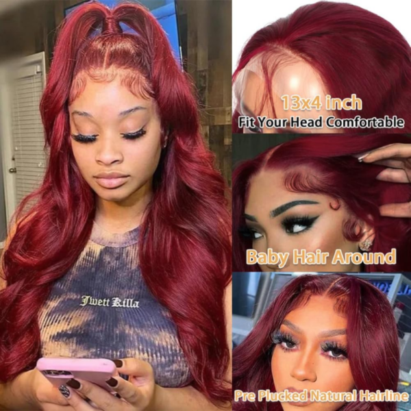 AOSUN 32 Inch Chocolate Brown Body Wave Lace Front Wigs Human Hair Glueless #4 B  | eBay - Image 3