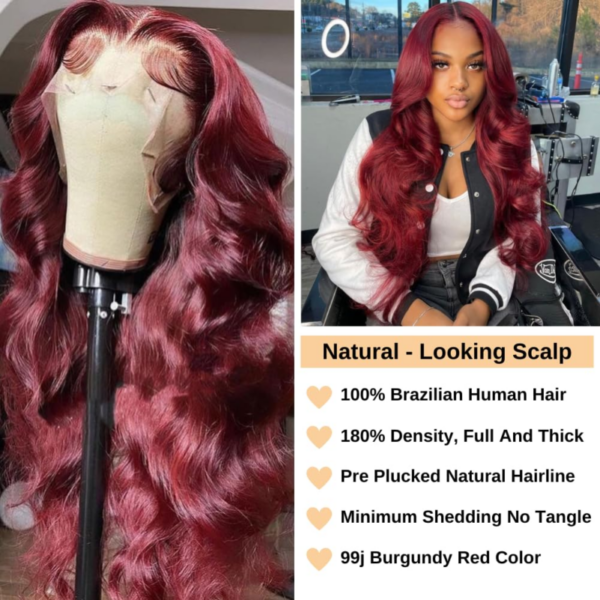 AOSUN 32 Inch Chocolate Brown Body Wave Lace Front Wigs Human Hair Glueless #4 B  | eBay - Image 4
