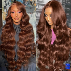 AOSUN 32 Inch Chocolate Brown Body Wave Lace Front Wigs Human Hair Glueless #4 B  | eBay