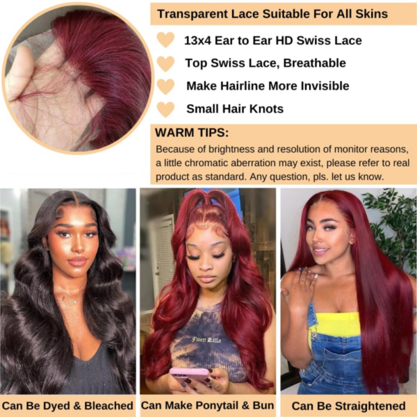 AOSUN 32 Inch Chocolate Brown Body Wave Lace Front Wigs Human Hair Glueless #4 B  | eBay - Image 5