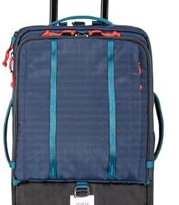 Topo Designs Global Travel Roller Bag Suitcase, Carry-On Friendly, 3 Carry Options, Smooth Heavy Duty Wheels, Telescoping Handle, Designed in Denver CO USA, PFAS Free (Navy) | Suitcases