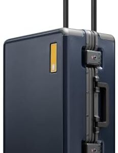 LEVEL8 Carry On Luggage Airline Approved Zipperless with Aluminum Frame, Lightweight Hard Case Luggage with Spinner Wheels, Metal Travel Suitcase with Double Tsa Locks, 20 Inch, Blue | Suitcases
