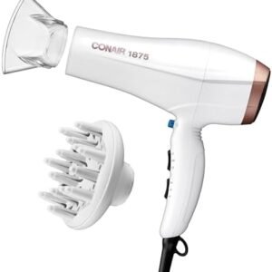 Conair Double Ceramic Hair Dryer with Diffuser | Blow Dryer with Ionic Conditioning | Includes Diffuser and Concentrator | Amazon Exclusive