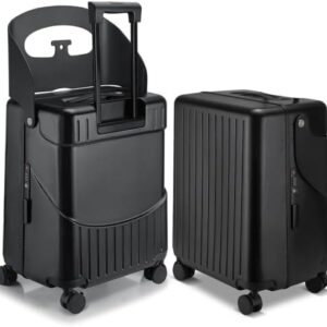 20 Inch Ride on Luggage with Seat for Kids Expandable Ride on Suitcase with Spinner Wheels and Locks for Travel | Kids' Luggage