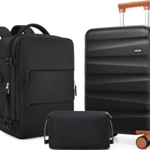 UKEIN Luggage Set with Backpack,Polycarbonate Carry On Luggage Airline Approved with Spinner Wheels, Hardshell Travel Suitcase with TSA Lock,Suitcase Set 3 Piece | Luggage Sets