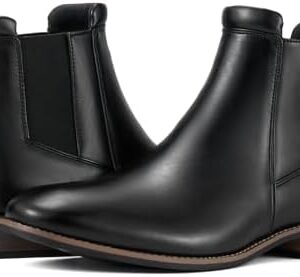 Rollda Mens Chelsea Boots Casual Dress Boots Black Ankle Boots Elastic Slip on Boots for Men