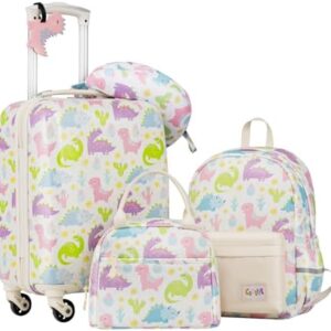 Coolife Kid’s Luggage Set 5 Piece Suitcase Set 16’’ Carry on Hardside Spinner Toddler Luggage Travel Rolling Luggage Girls Boys | Luggage Sets