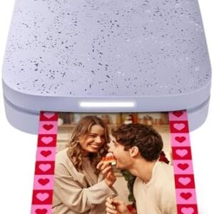 HP Sprocket 2x3" Instant Smartphone Photo Printer  Portable Color Wireless Mobile Printer  Zink Sticky-Back Photos  Print from Compatible iOS & Android Devices with Bluetooth w/Fun App  Purple  Office Products